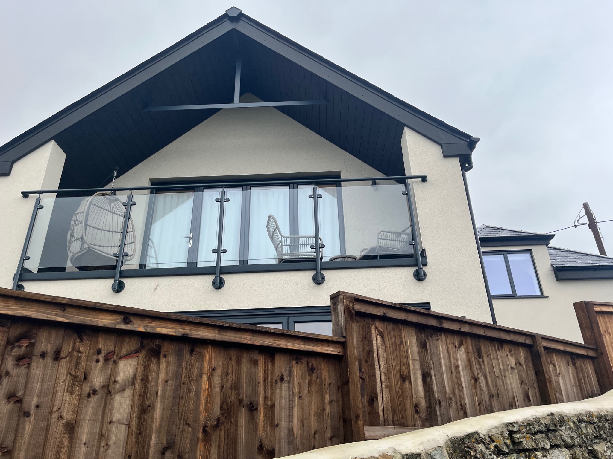 Rendered home with balcony